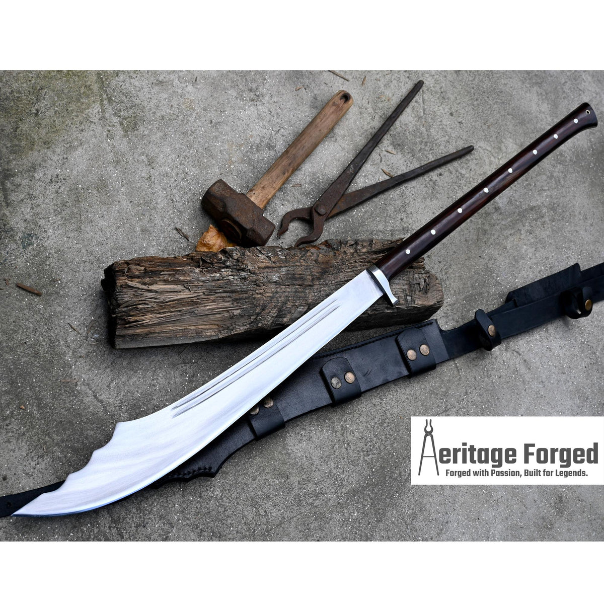 DAO MACHETE / Large Jungle Machete/20 inches Long Blade Heavy duties machete/ Long Handle/ Leaf spring of truck/ Tempered/Sharpen/Working