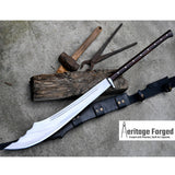 DAO MACHETE / Large Jungle Machete/20 inches Long Blade Heavy duties machete/ Long Handle/ Leaf spring of truck/ Tempered/Sharpen/Working
