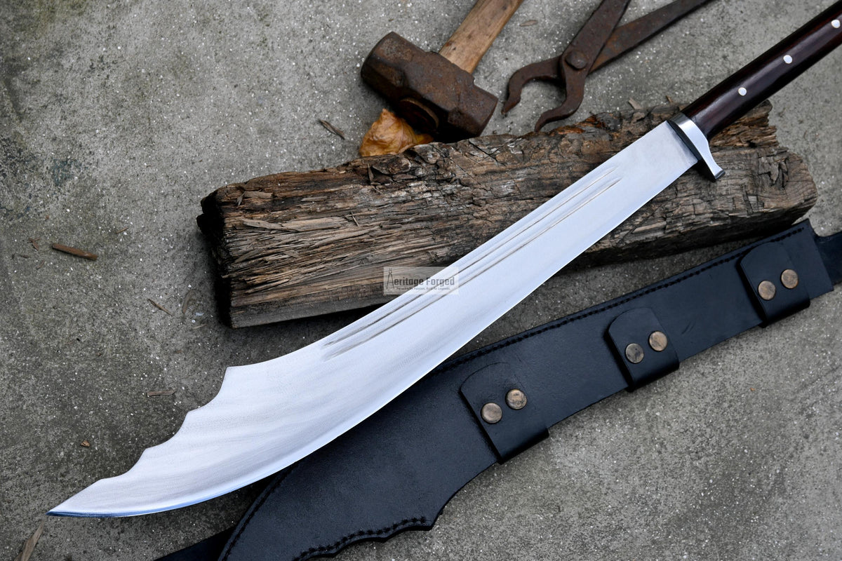 DAO MACHETE / Large Jungle Machete/20 inches Long Blade Heavy duties machete/ Long Handle/ Leaf spring of truck/ Tempered/Sharpen/Working