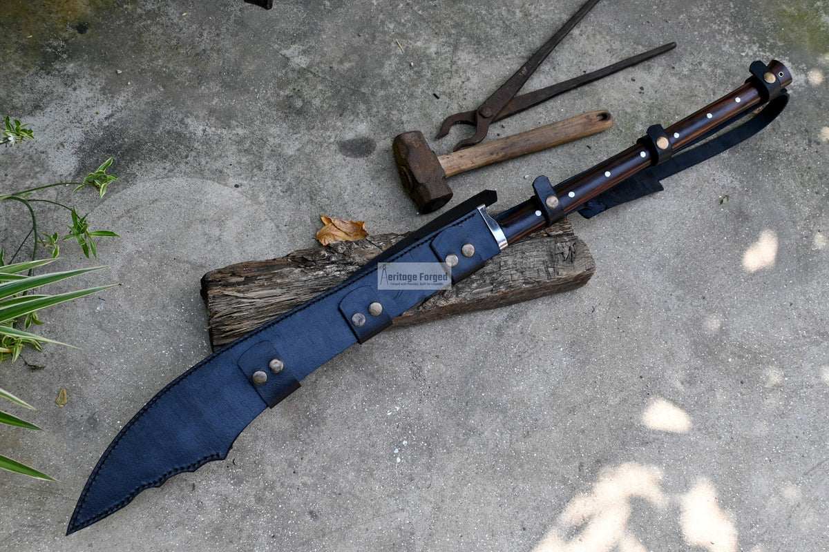 DAO MACHETE / Large Jungle Machete/20 inches Long Blade Heavy duties machete/ Long Handle/ Leaf spring of truck/ Tempered/Sharpen/Working