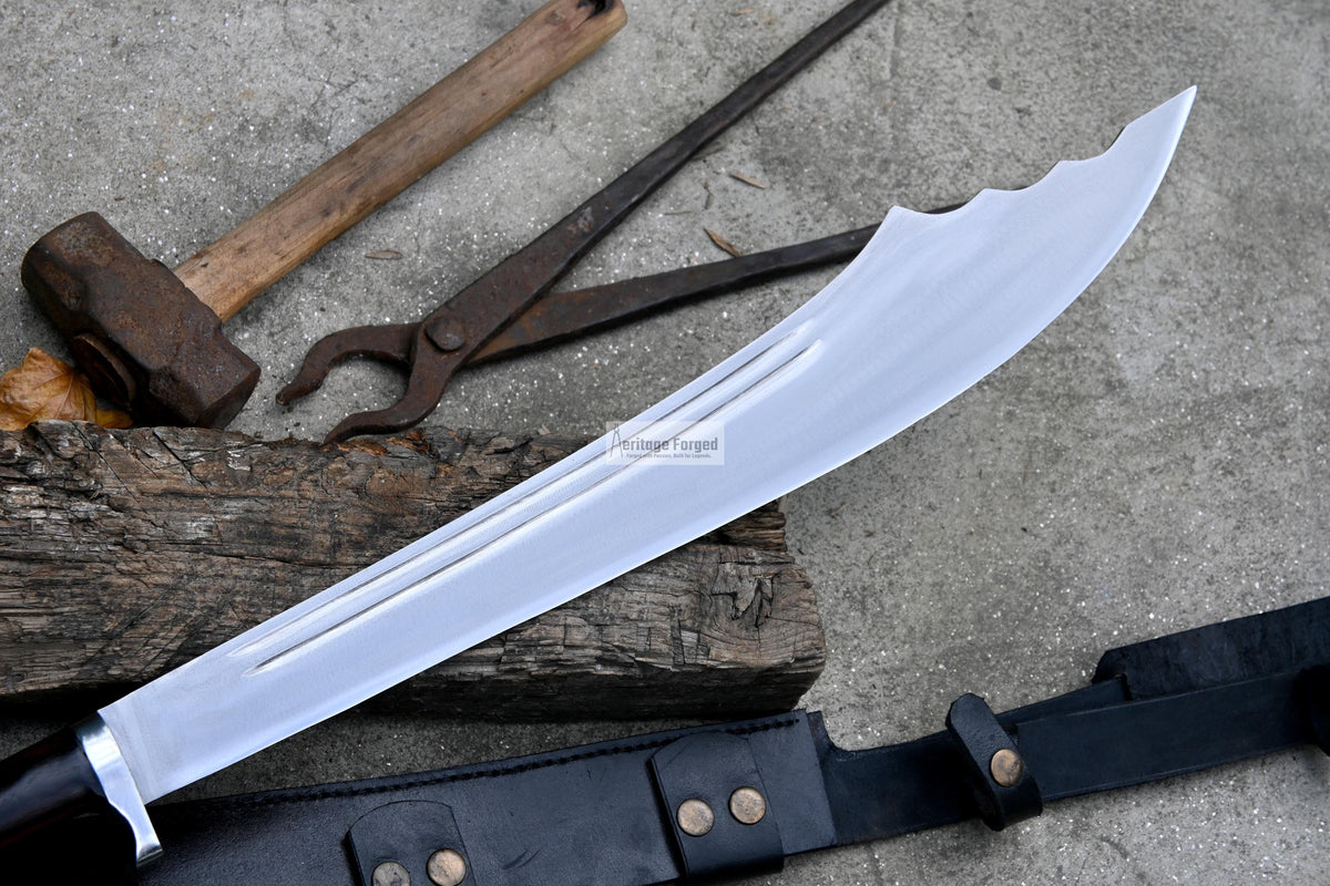 DAO MACHETE / Large Jungle Machete/20 inches Long Blade Heavy duties machete/ Long Handle/ Leaf spring of truck/ Tempered/Sharpen/Working