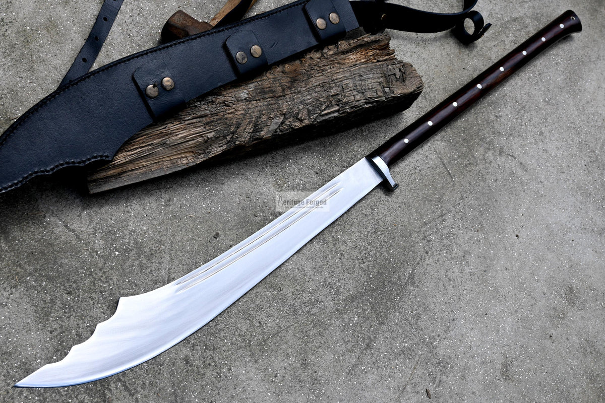 DAO MACHETE / Large Jungle Machete/20 inches Long Blade Heavy duties machete/ Long Handle/ Leaf spring of truck/ Tempered/Sharpen/Working