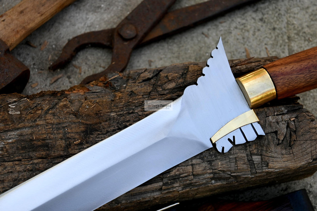 STRAIGHT KRIS SWORD/16 inches Long Blade hand forged Filipino Dagger/Leaf spring of truck/Rosewood Handle/Sharpen/Tempered/Ready to use