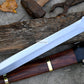 STRAIGHT KRIS SWORD/16 inches Long Blade hand forged Filipino Dagger/Leaf spring of truck/Rosewood Handle/Sharpen/Tempered/Ready to use