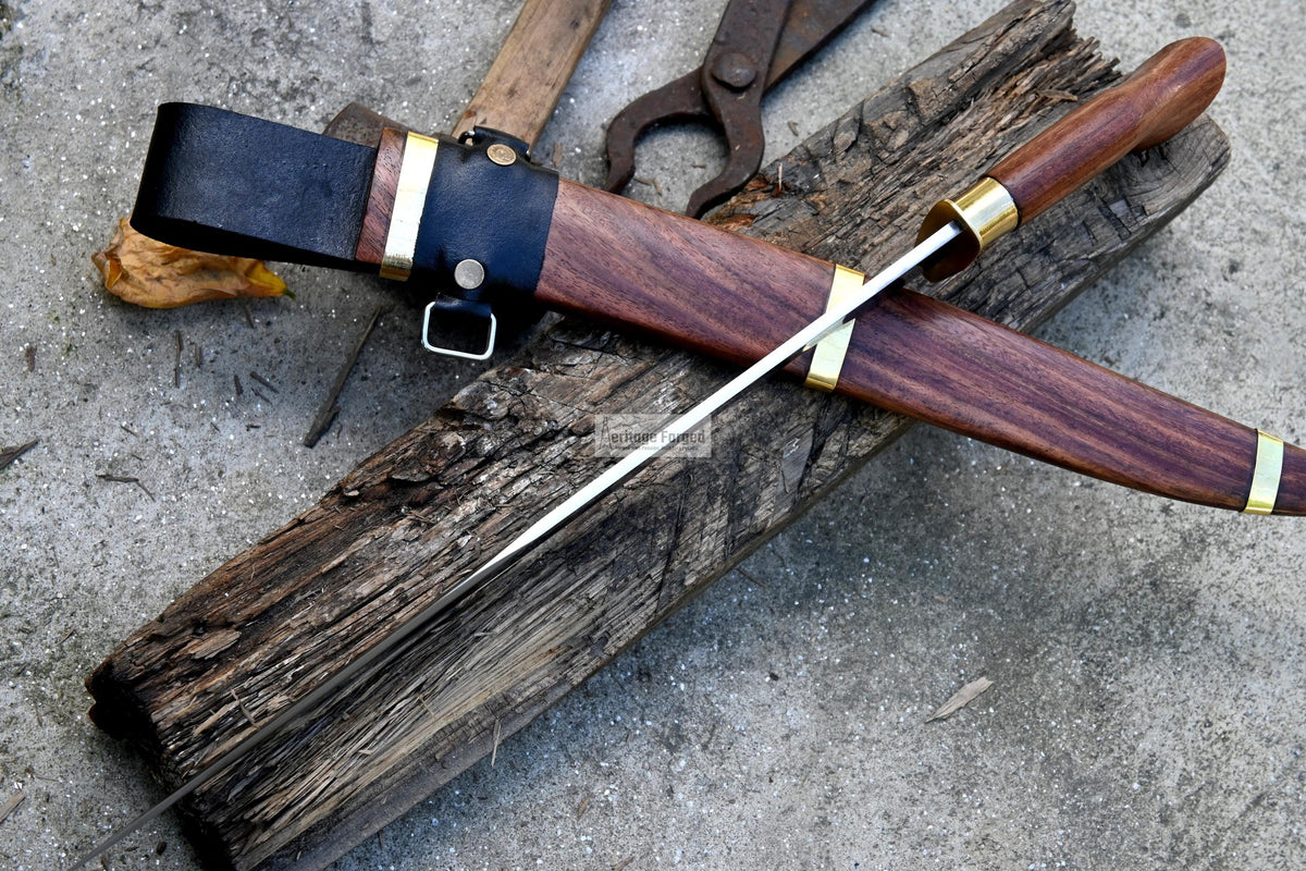 ESPADA KNIFE /15 inches long Blade Hand Forged Filipino Sword/ Machete/Handmade from Leaf spring of Truck-Balance water tempered/Sharp