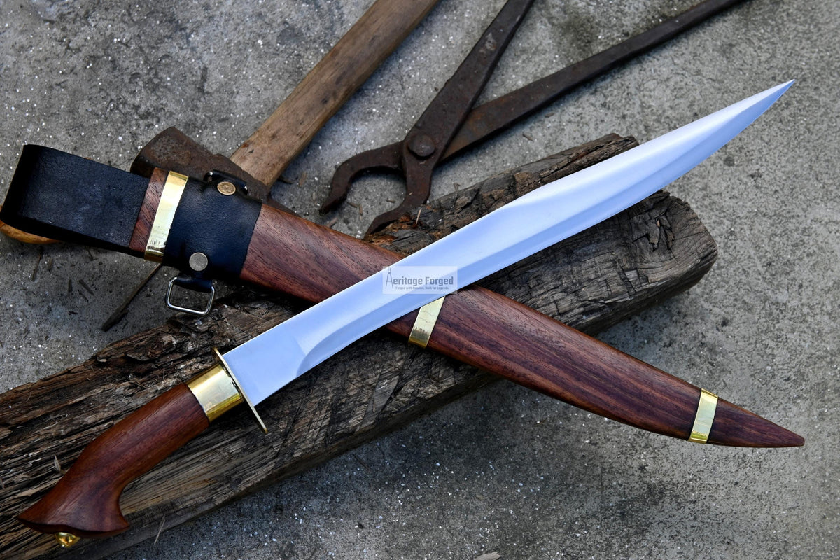 ESPADA KNIFE /15 inches long Blade Hand Forged Filipino Sword/ Machete/Handmade from Leaf spring of Truck-Balance water tempered/Sharp
