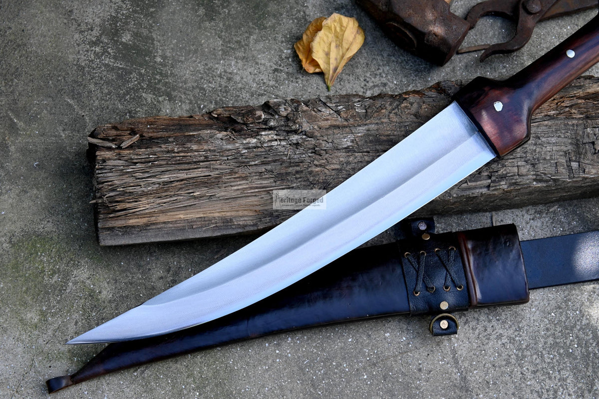 YEMENI JAMBIA KNIFE / 15 inches long Blade exotic knife / Hand forged knife / Made from Leaf spring of truck / Tempered / Sharpen