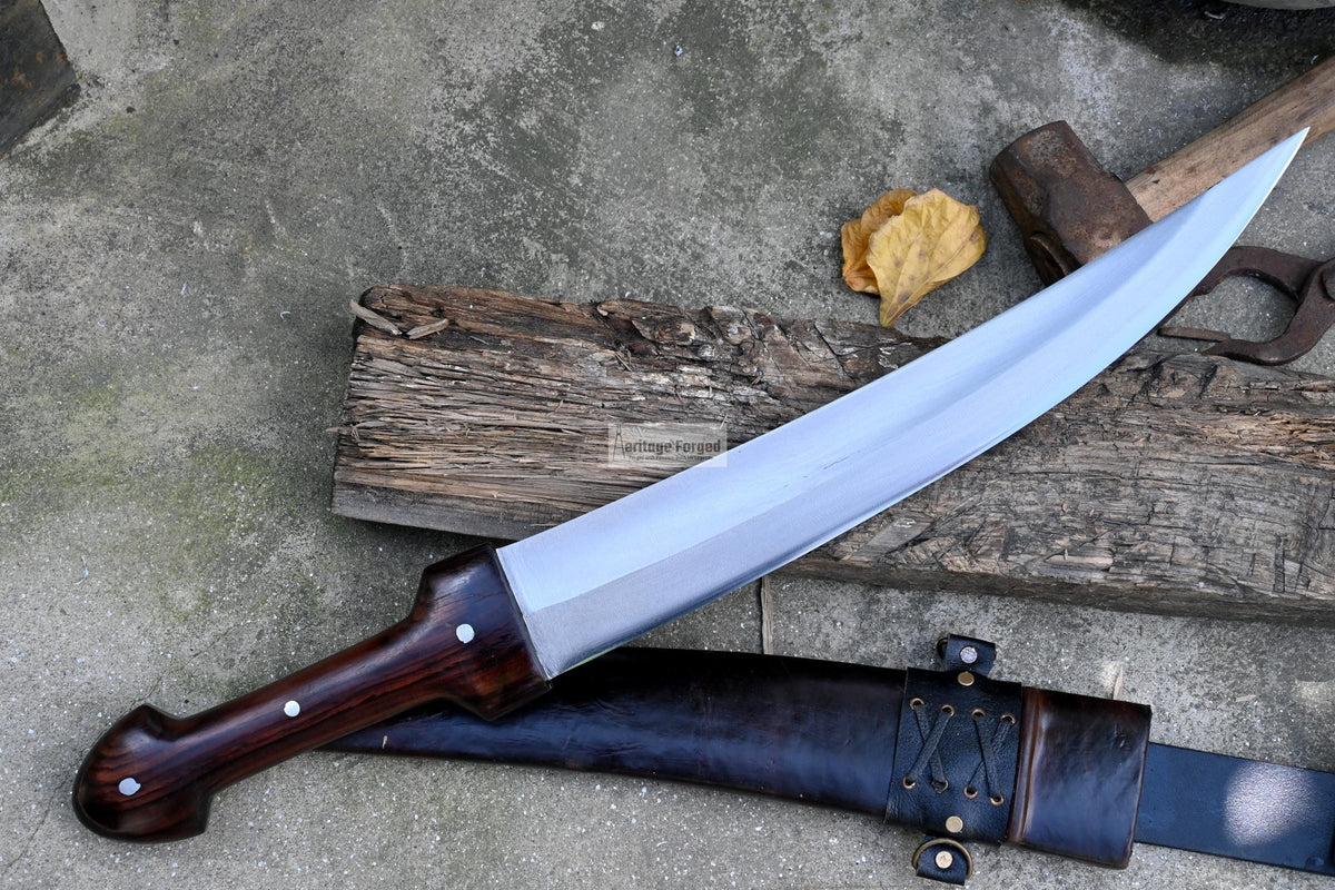 YEMENI JAMBIA KNIFE / 15 inches long Blade exotic knife / Hand forged knife / Made from Leaf spring of truck / Tempered / Sharpen