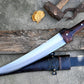 YEMENI JAMBIA KNIFE / 15 inches long Blade exotic knife / Hand forged knife / Made from Leaf spring of truck / Tempered / Sharpen