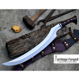 KHOPESH SHORT SWORD/ 18 inches Long Blade hand forged Egyptian khopesh sword /Leaf spring of truck /Sharpen/Tempered/Ready to use/knives