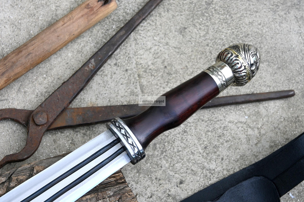 NGULU SWORD/ Double Blade ceremonial ngulu sword/ 18 inches Long Blade hand forged historical Sword/African sword/Wooden Handle