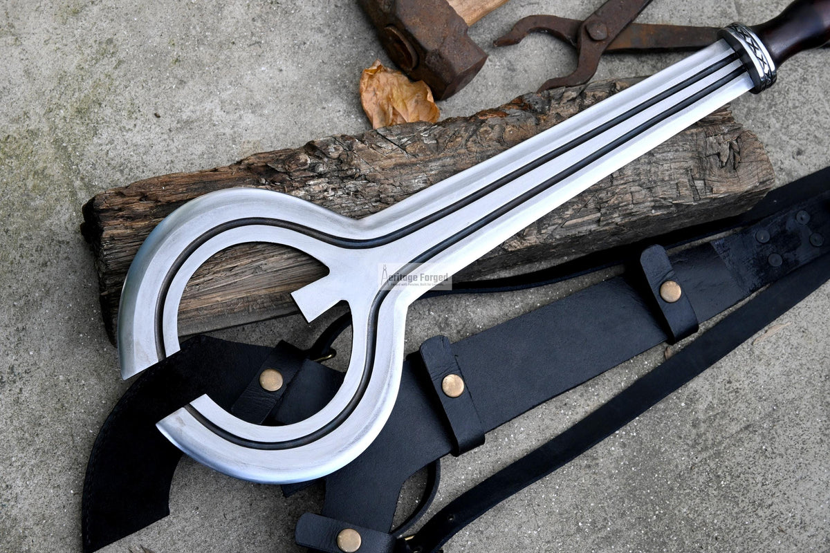 NGULU SWORD/ Double Blade ceremonial ngulu sword/ 18 inches Long Blade hand forged historical Sword/African sword/Wooden Handle