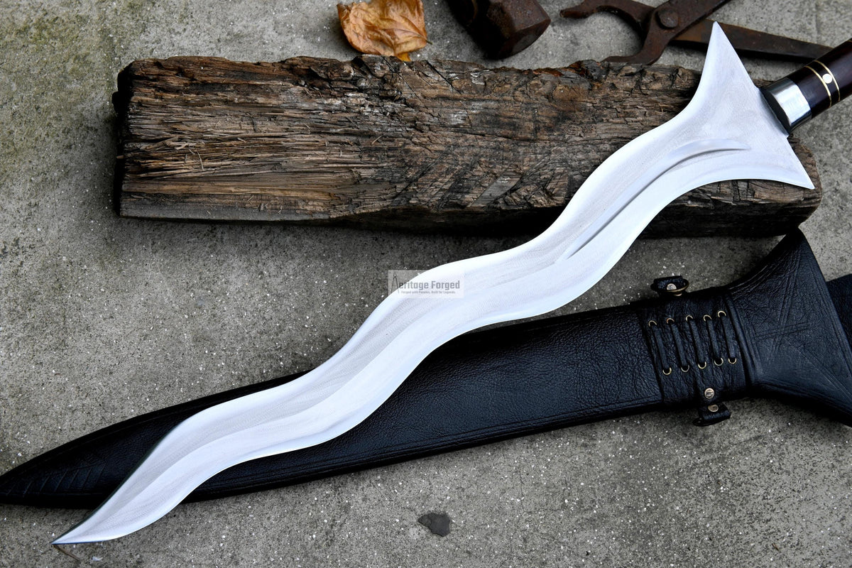 KRIS SWORD/21 inches long Blade handmade sword/ Real working machete/ Historical Machete/Best for Heavy duties/Carbon steel/Sharp