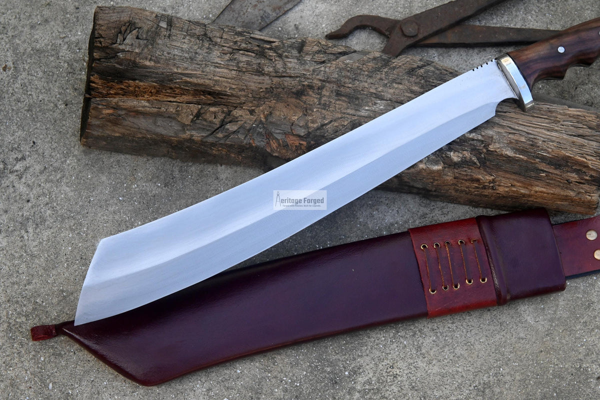 PARANG MACHETE / Large Jungle Machete/16 inches Long Blade Heavy duties machete/ Full tang/ Leaf spring of truck/ Tempered/Sharpen/Working