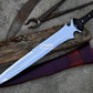 KRAUSER MACHETE/18 inches long Blade handmade DAGGER/ Real working machete/ Movie knife/Best for Heavy duties/Carbon steel/Sharp