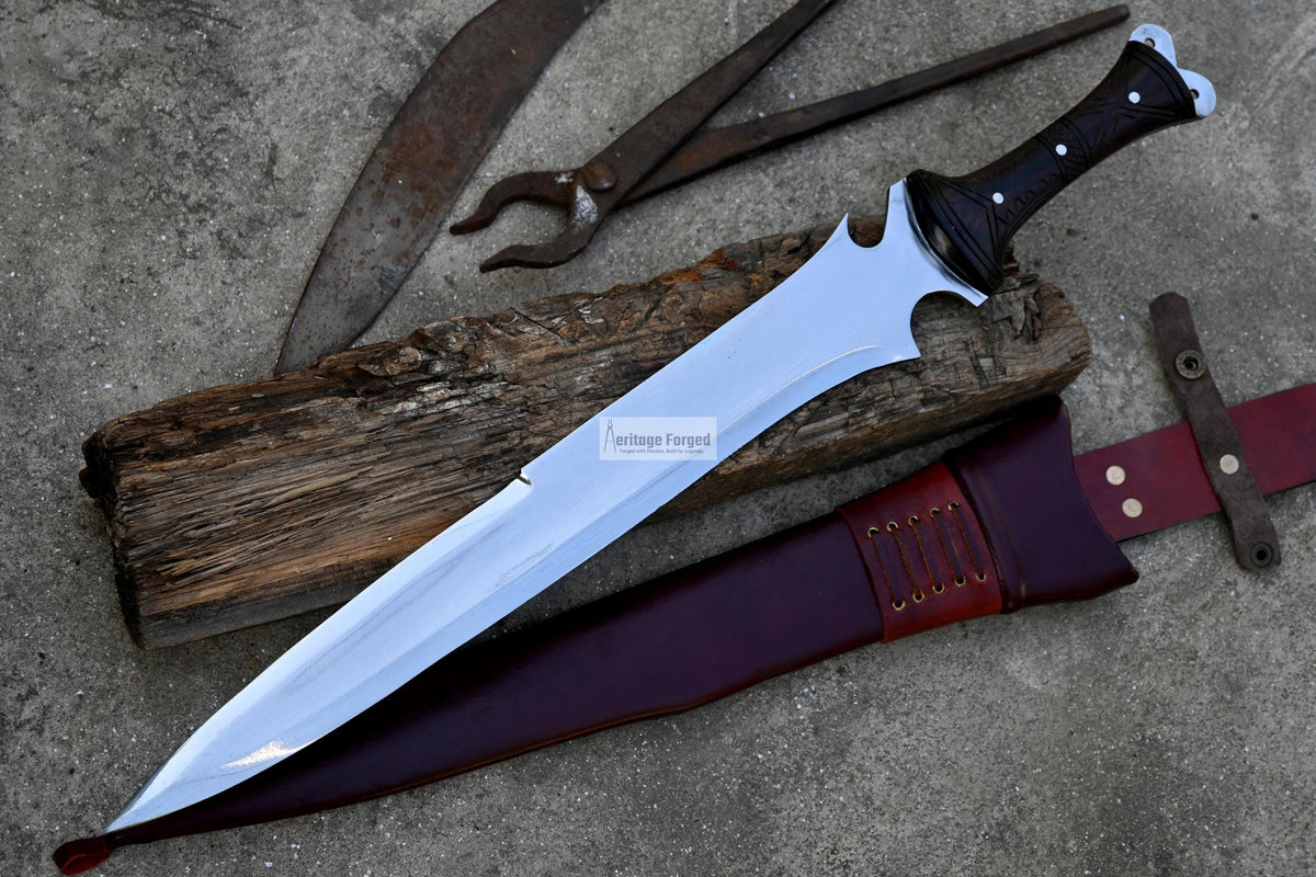 KRAUSER MACHETE/18 inches long Blade handmade DAGGER/ Real working machete/ Movie knife/Best for Heavy duties/Carbon steel/Sharp