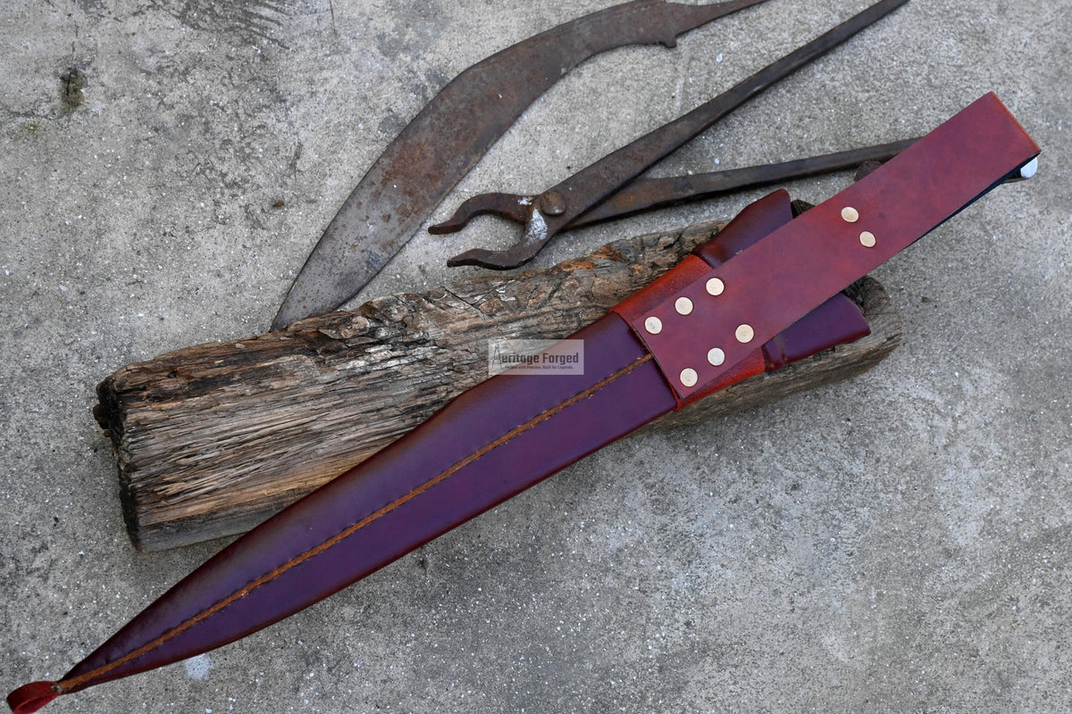KRAUSER MACHETE/18 inches long Blade handmade DAGGER/ Real working machete/ Movie knife/Best for Heavy duties/Carbon steel/Sharp