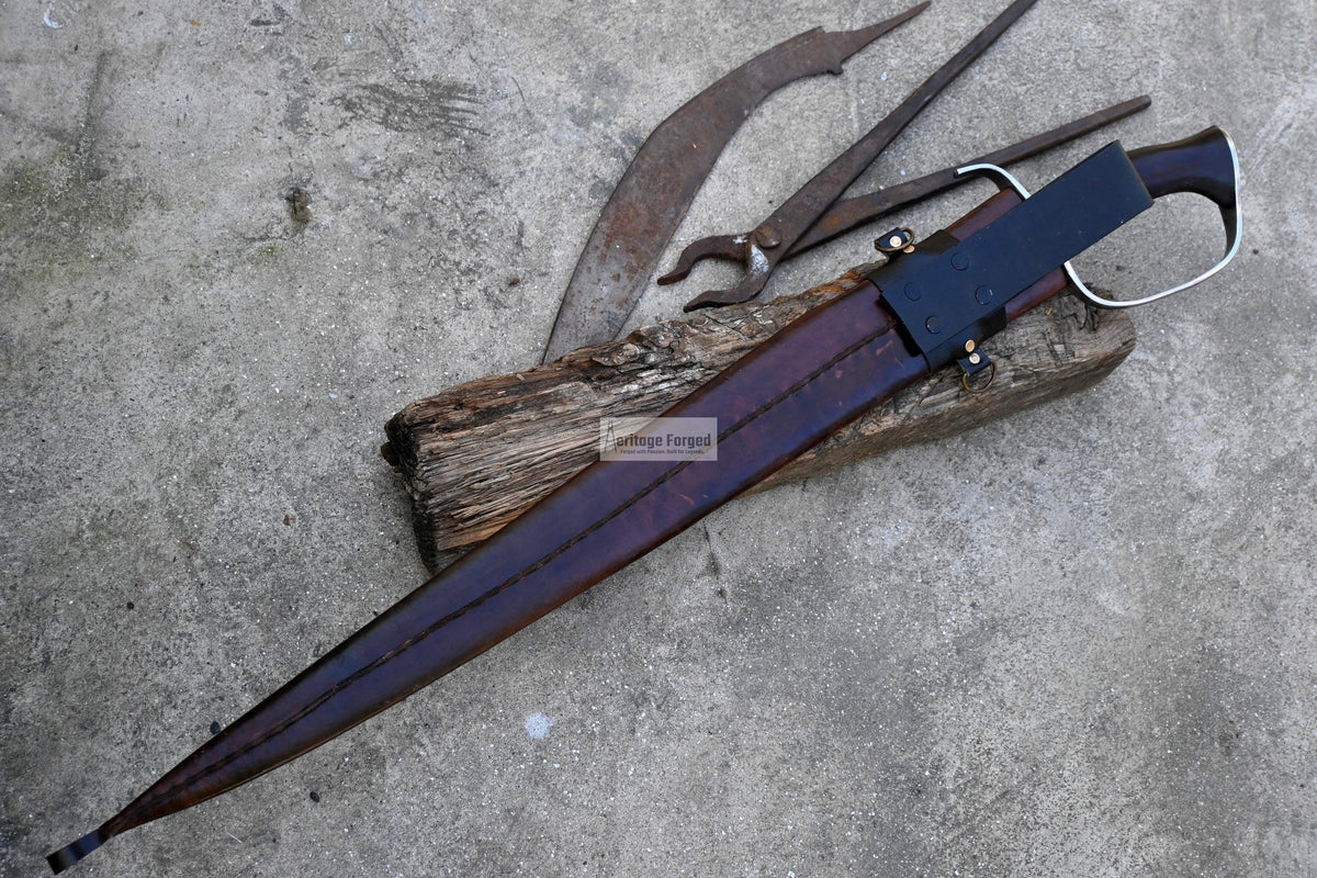 KHYBER SWORD/historical Afghan sword /22 inches Long Blade machete/ Full tang/ Leaf spring of truck/ Tempered/Sharpen/Working/sword