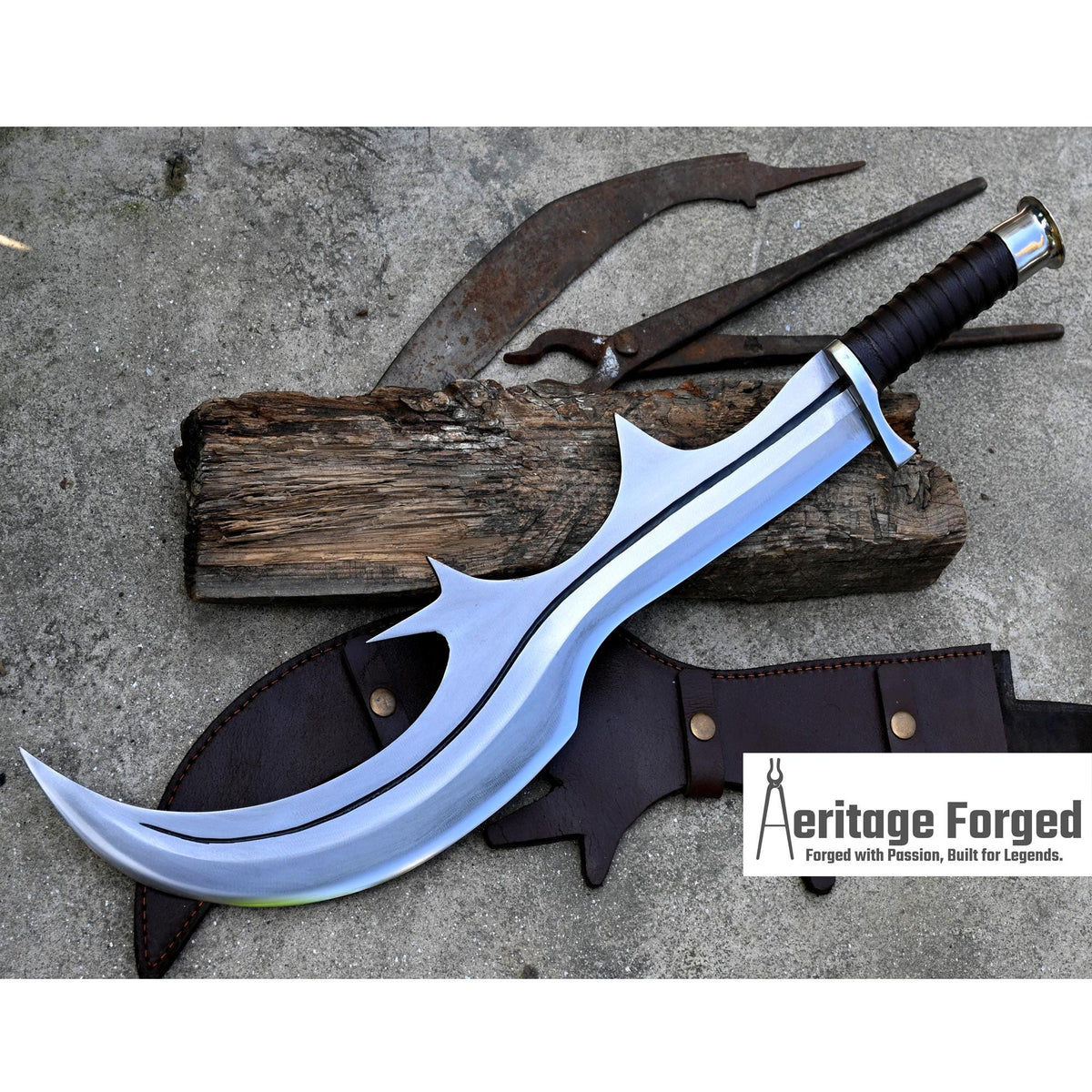 NGULU SWORD/ ceremonial ngulu sword/ 18 inches Long Blade hand forged historical Sword/African sword/Wooden Handle