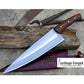 CHEF KNIFE / 13 inches long Blade / Hand forged hunting knife / jungle chef knife / Tempered / Sharpen/ Ready to use