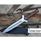 HUNTING DAGGER/9 inches long blade hunting knife/handmade knife/Leaf spring of truck/wooden Handle/Sharpen/Tempered/knife/knives