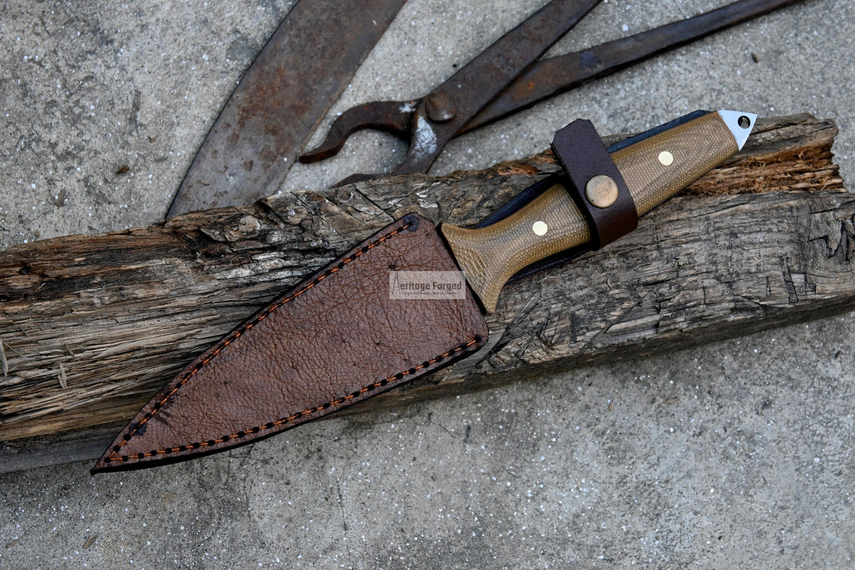 HUNTING DAGGER/6 inches long blade hunting knife/handmade knife/Leaf spring of truck/Micarta Handle/Sharpen/Tempered/knife/knives
