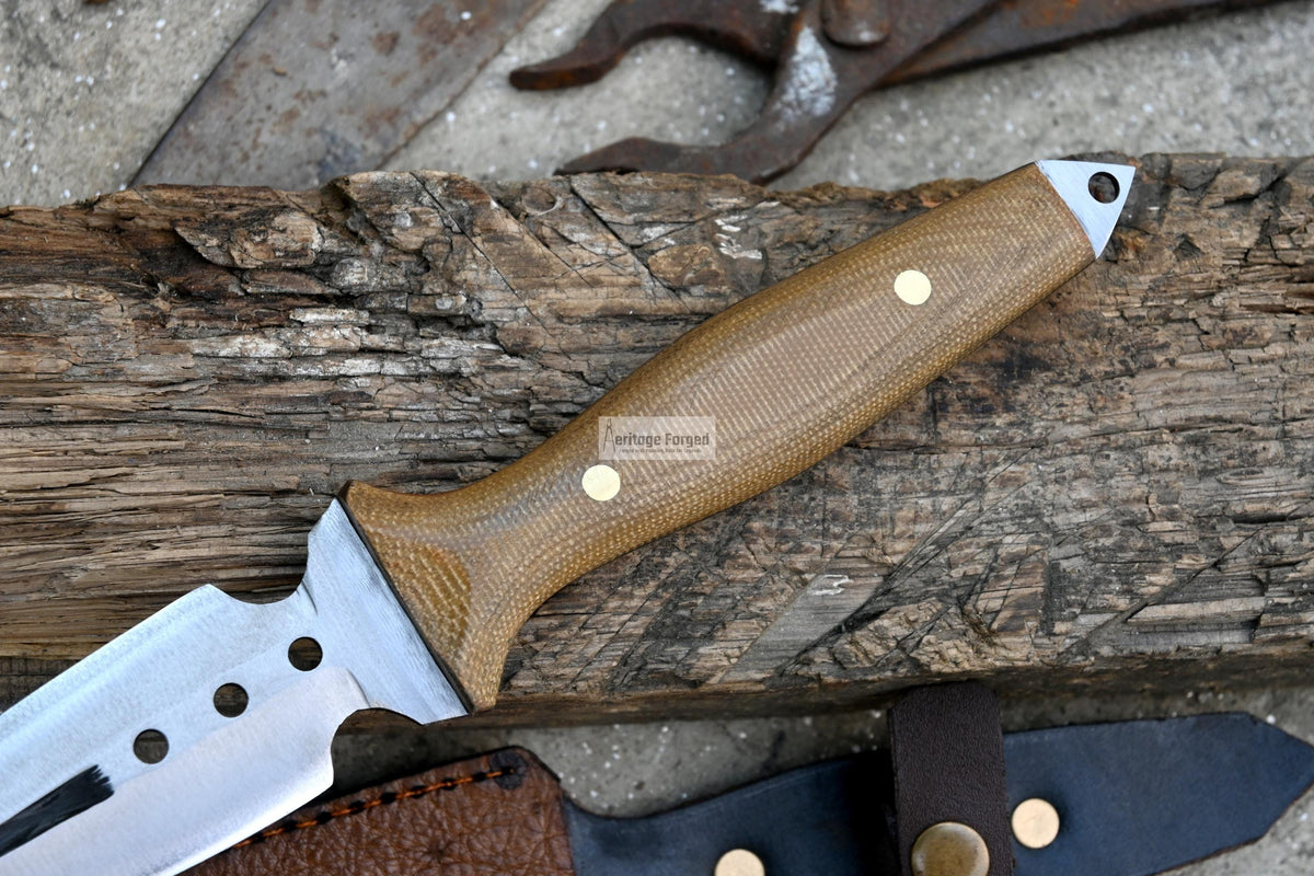 HUNTING DAGGER/6 inches long blade hunting knife/handmade knife/Leaf spring of truck/Micarta Handle/Sharpen/Tempered/knife/knives