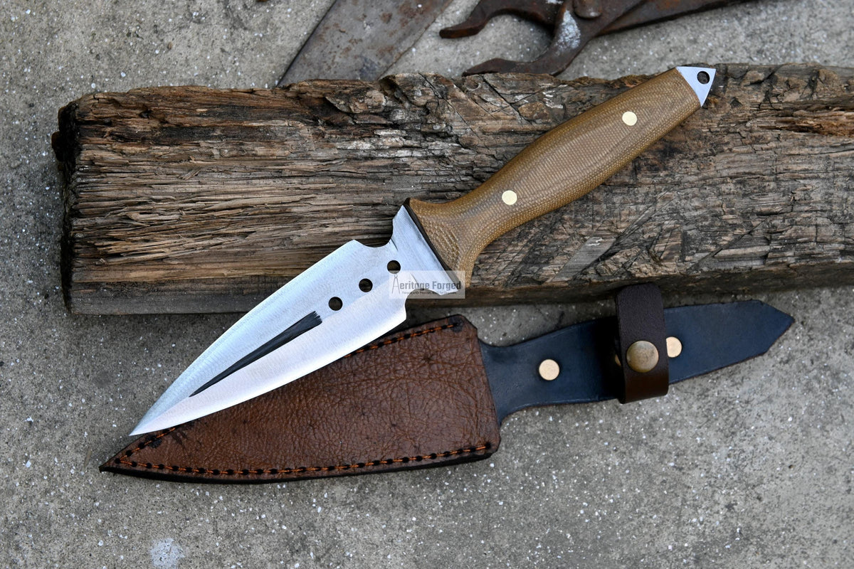 HUNTING DAGGER/6 inches long blade hunting knife/handmade knife/Leaf spring of truck/Micarta Handle/Sharpen/Tempered/knife/knives