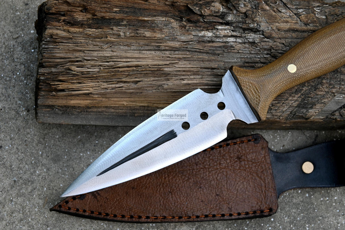 HUNTING DAGGER/6 inches long blade hunting knife/handmade knife/Leaf spring of truck/Micarta Handle/Sharpen/Tempered/knife/knives