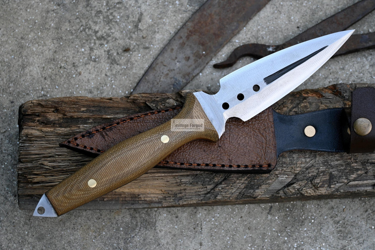 HUNTING DAGGER/6 inches long blade hunting knife/handmade knife/Leaf spring of truck/Micarta Handle/Sharpen/Tempered/knife/knives