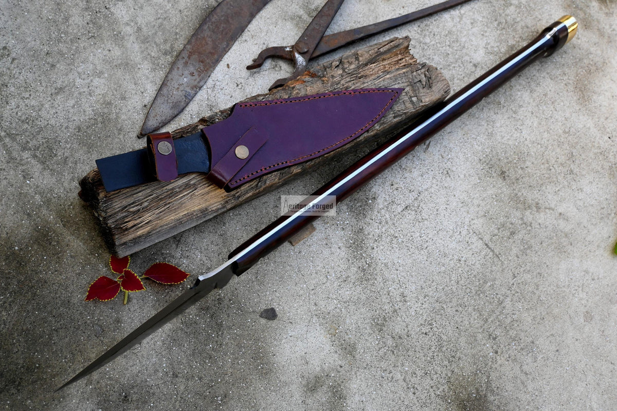 HUNTING SPEAR / hand forged spear /9 inches Long Blade spear/ throwing Spear/ Full tang/ Leaf spring of truck/ Tempered/Sharpen