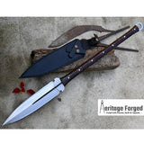 HUNTING SPEAR / hand forged spear /12 inches Long Blade spear/ Collectible  Spear/ Full tang/ Leaf spring of truck/ Tempered/Sharpen