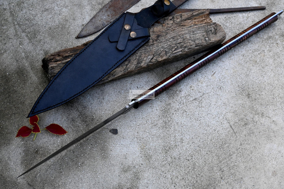 HUNTING SPEAR / hand forged spear /12 inches Long Blade spear/ Collectible  Spear/ Full tang/ Leaf spring of truck/ Tempered/Sharpen