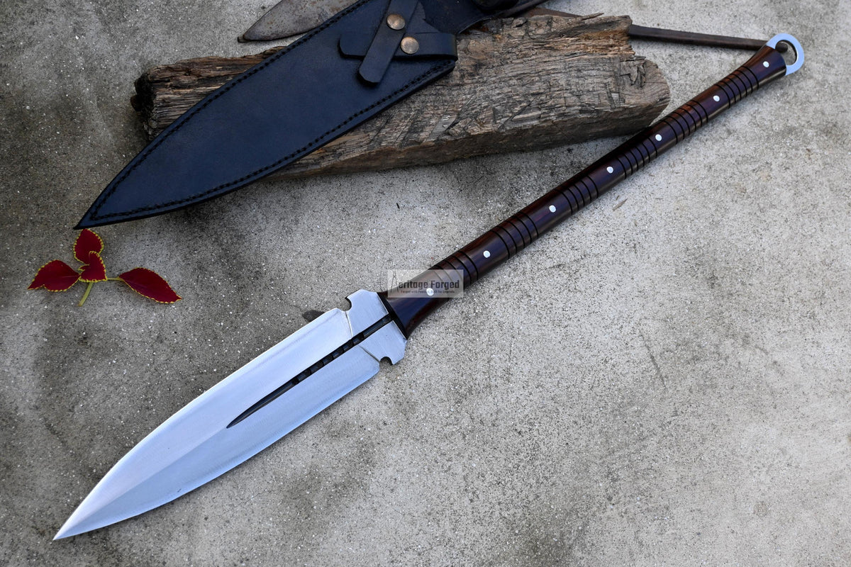 HUNTING SPEAR / hand forged spear /12 inches Long Blade spear/ Collectible  Spear/ Full tang/ Leaf spring of truck/ Tempered/Sharpen