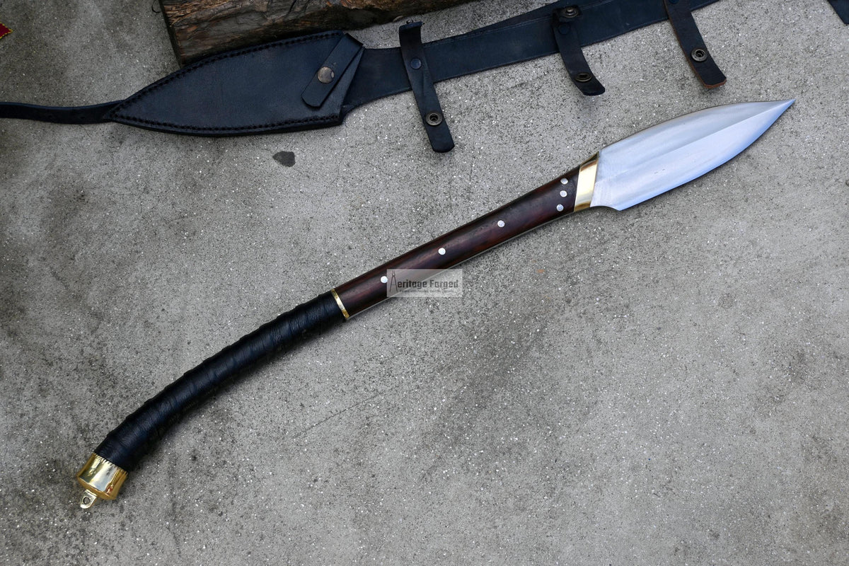 LEAF SPEAR / hand forged spear /8 inches Long Blade spear/ Collectible Spear/ Full tang/ spring of truck/ Tempered/Sharpen/hunting spear