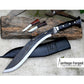 LARGE FARMER KHUKURI / Large kukri Machete/ 15 inches Long Blade Heavy machete/ Full tang/ Leaf spring of truck/ Tempered/Sharpen/Working