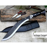 LARGE FARMER KHUKURI / Large kukri Machete/ 15 inches Long Blade Heavy machete/ Full tang/ Leaf spring of truck/ Tempered/Sharpen/Working