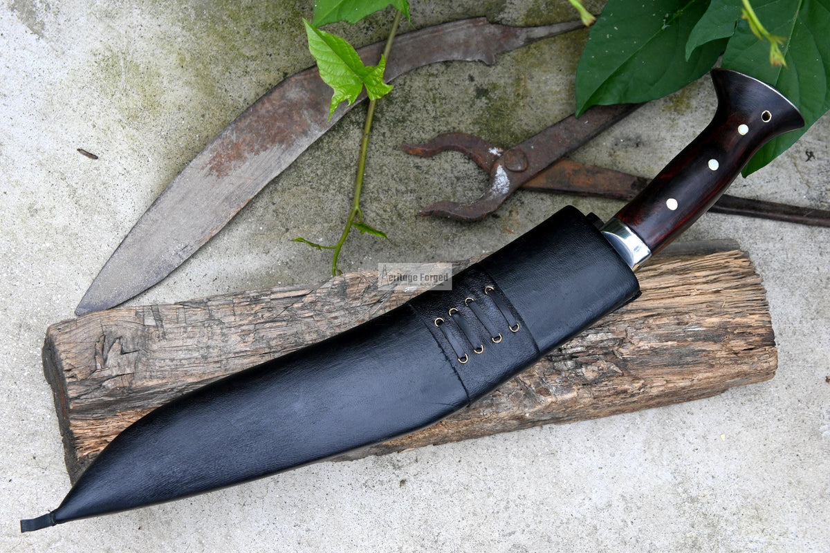 LARGE FARMER KHUKURI / Large kukri Machete/ 15 inches Long Blade Heavy machete/ Full tang/ Leaf spring of truck/ Tempered/Sharpen/Working