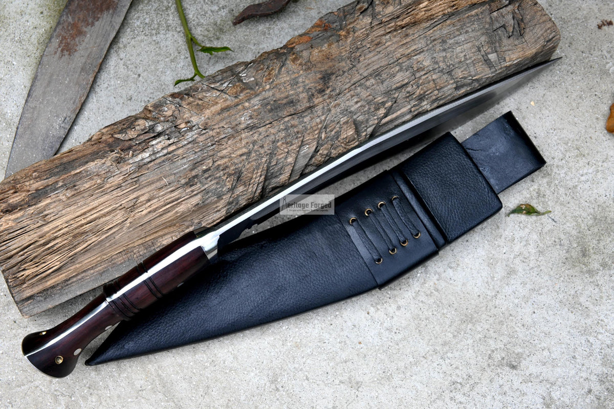KHUKURI MACHETE/ kukri Machete/ 12 inches Long Blade Heavy duties machete/ Full tang/ Leaf spring of truck/ Tempered/Sharpen/Working