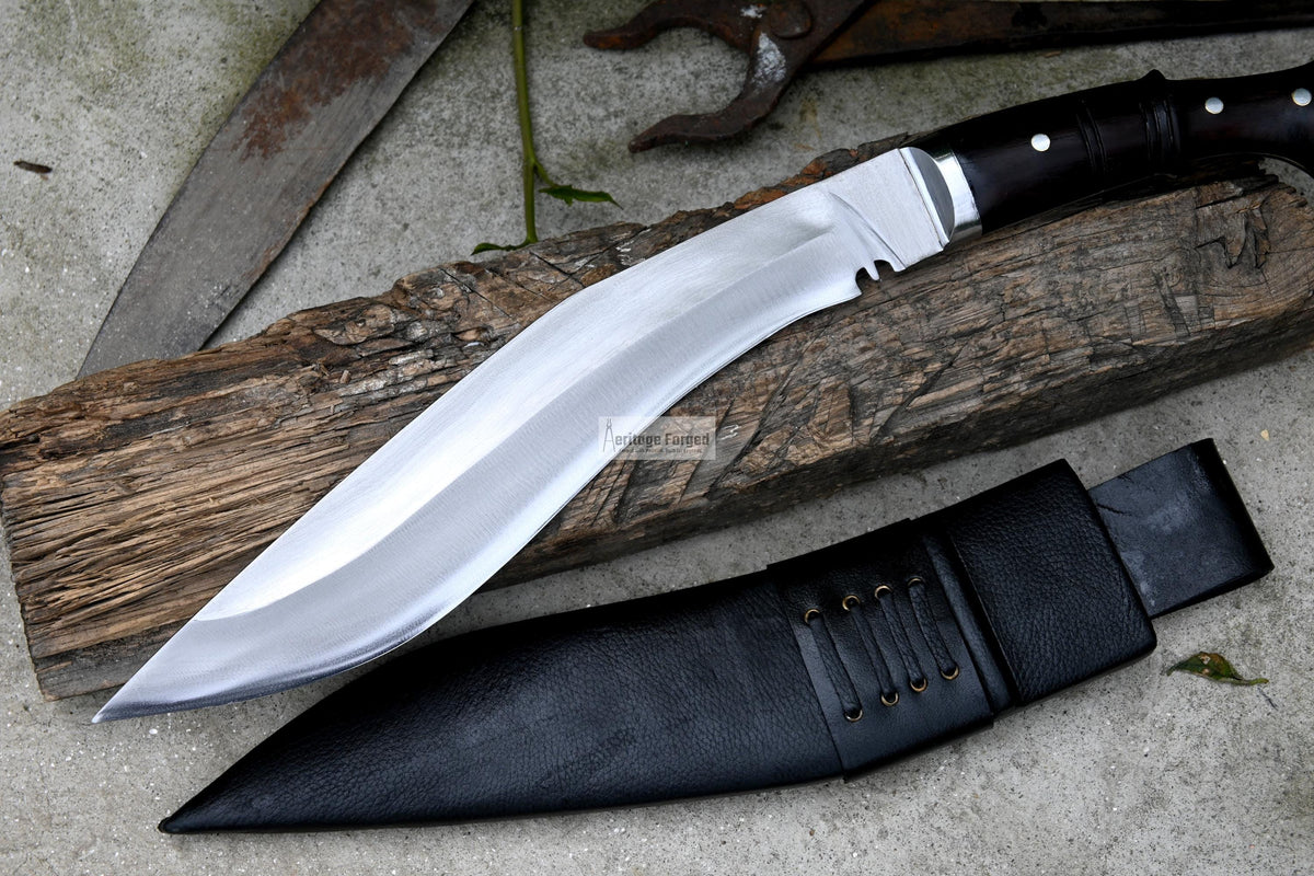 KHUKURI MACHETE/ kukri Machete/ 12 inches Long Blade Heavy duties machete/ Full tang/ Leaf spring of truck/ Tempered/Sharpen/Working