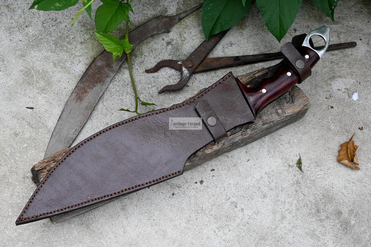 CHOPPER MACHETE / Large Jungle Machete/ 15 inches Long Blade Heavy duties machete/ Full tang/ Leaf spring of truck/ Tempered/Sharpen/Working