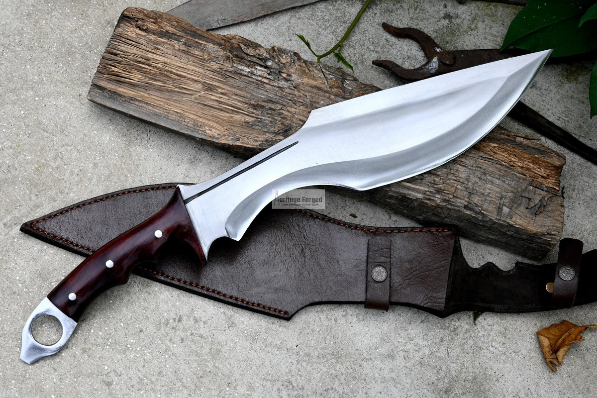CHOPPER MACHETE / Large Jungle Machete/ 15 inches Long Blade Heavy duties machete/ Full tang/ Leaf spring of truck/ Tempered/Sharpen/Working