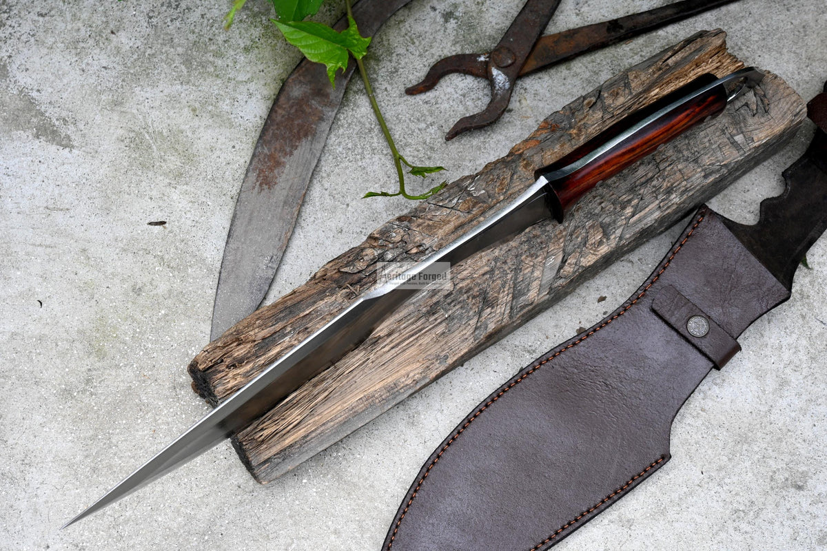 CHOPPER MACHETE / Large Jungle Machete/ 15 inches Long Blade Heavy duties machete/ Full tang/ Leaf spring of truck/ Tempered/Sharpen/Working