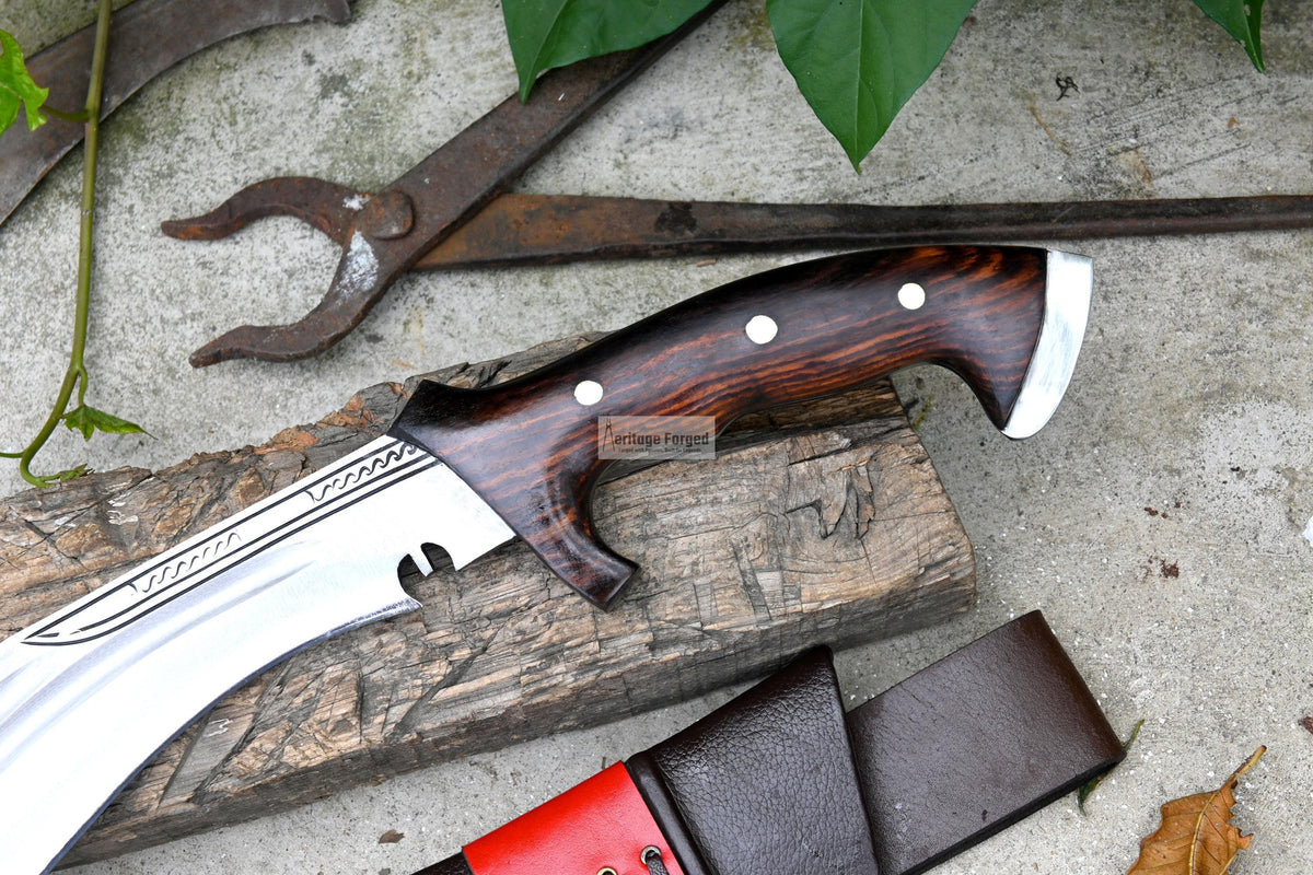 CHIRRA KHUKURI / Large kukri Machete/ 14 inches Long Blade Heavy duties machete/ Full tang/ Leaf spring of truck/ Tempered/Sharpen/Working