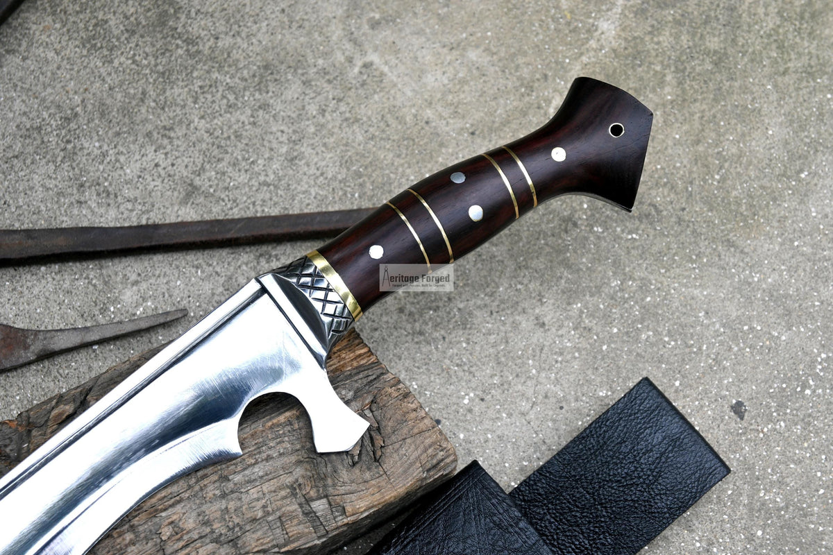 KHUKURI SWORD/ Large kukri Machete/ 21 inches Long Blade Heavy machete/ Full tang/ Leaf spring of truck/ Tempered/Sharpen/Working