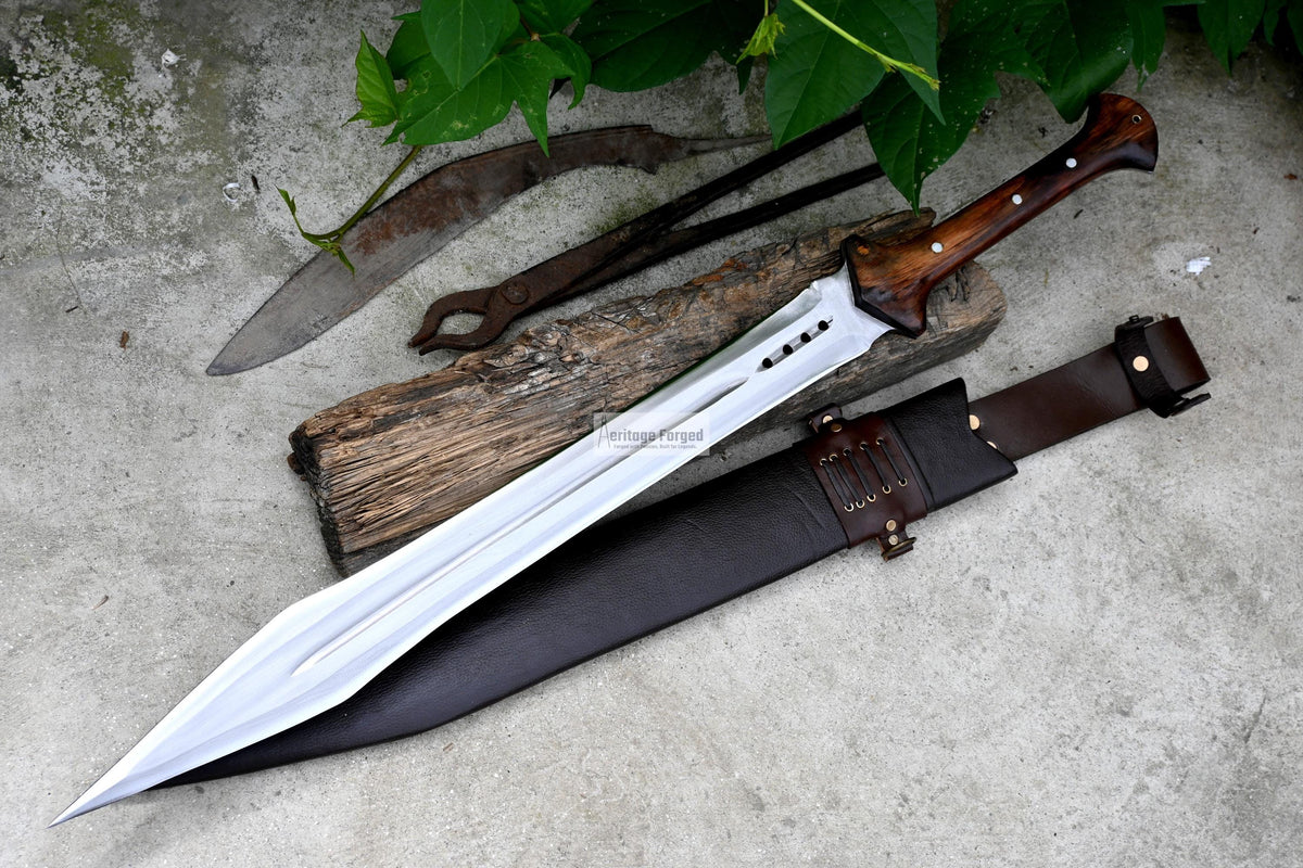 GLADIUS SWORD /21 inches long Blade Hand Forged Sword/ Gladius Machete/Handmade from Leaf spring of Truck-Balance water tempered/Sharp