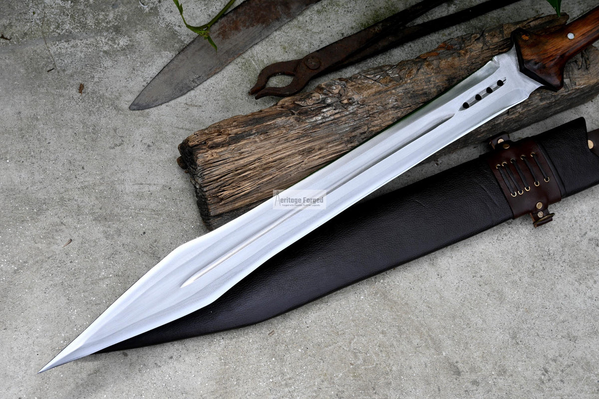 GLADIUS SWORD /21 inches long Blade Hand Forged Sword/ Gladius Machete/Handmade from Leaf spring of Truck-Balance water tempered/Sharp