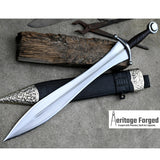 VIKING SWORD/24 inches Long Blade hand forged Sword/Leaf spring of truck/Rosewood Handle/Sharpen/Tempered/Ready to use/knife/knives