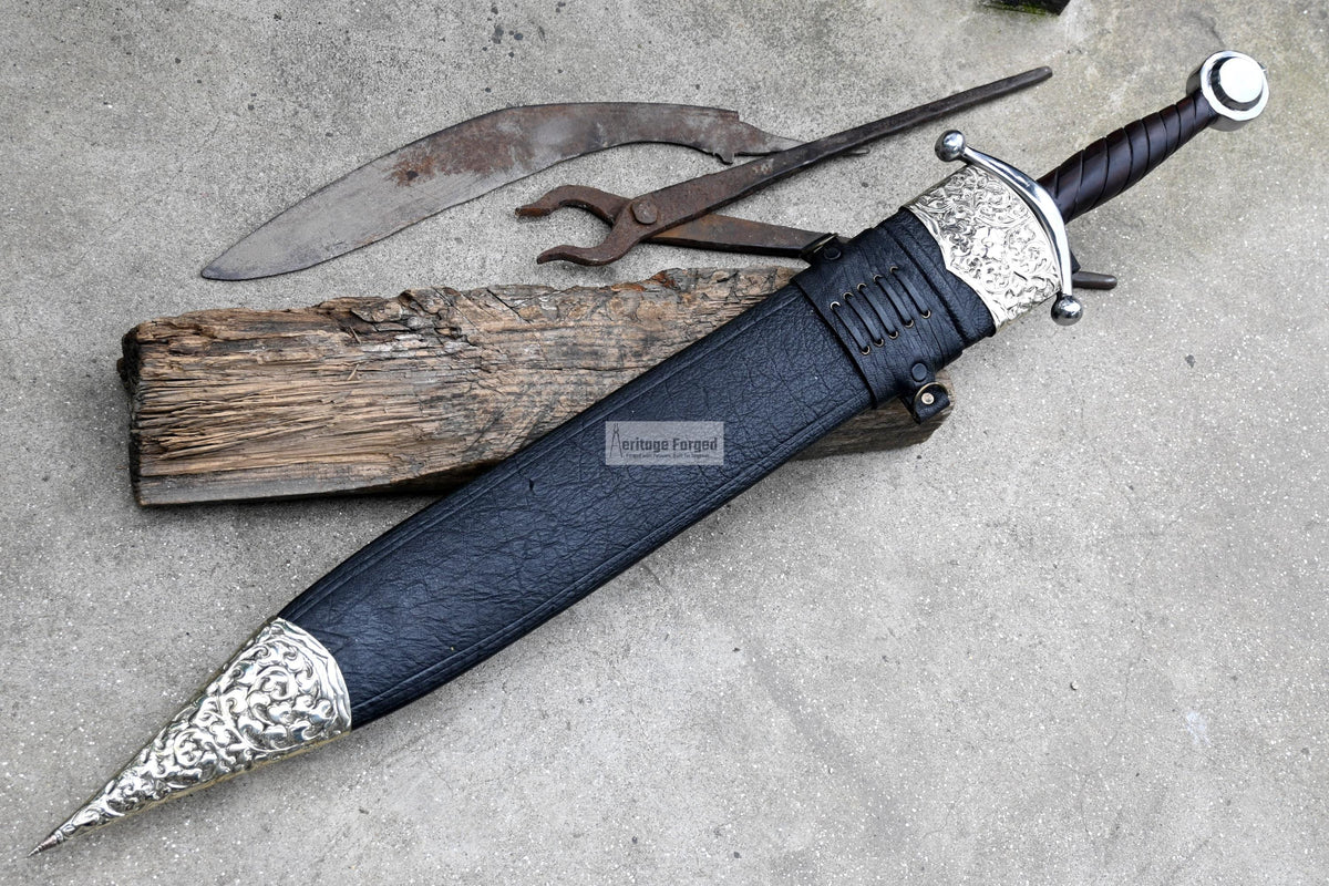VIKING SWORD/24 inches Long Blade hand forged Sword/Leaf spring of truck/Rosewood Handle/Sharpen/Tempered/Ready to use/knife/knives