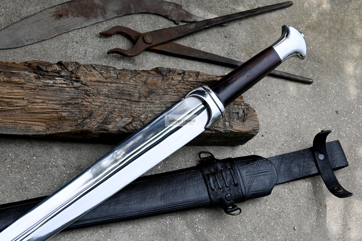 DIRK SWORD/22 inches Long Blade hand forged Sword/Leaf spring of truck/Rosewood Handle/Sharpen/Tempered/Ready to use/knife/knives